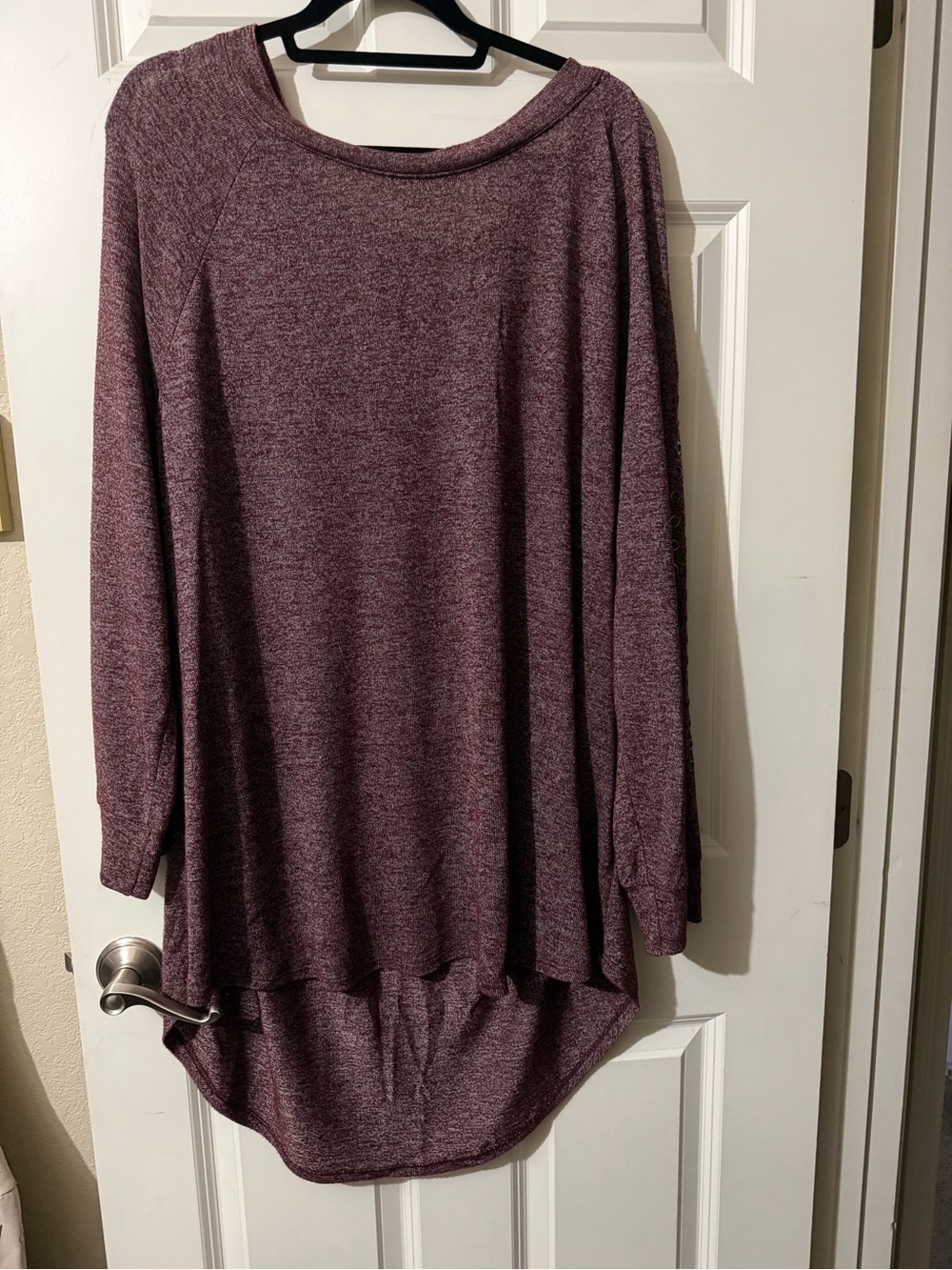 Halo Heathered Plum Long Sleeve Tunic Top